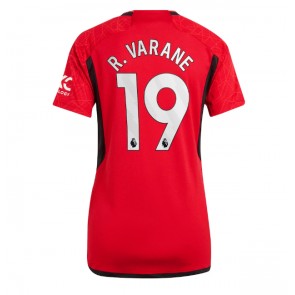 Lacne Ženy Futbalové dres Manchester United Raphael Varane #19 2023-24 Krátky Rukáv - Domáci